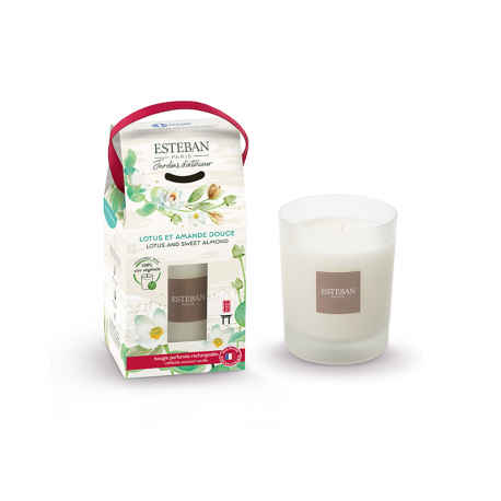 Refillable Scented Candle 180gr Lotus and Sweet Almond - Esteban Parfums ESTEBAN PARFUMS ESTBLA-012