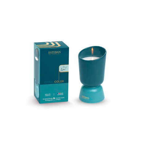 Refillable Scented Candle 220gr Pur Lin - Iconic Color Blue - Esteban Parfums ESTEBAN PARFUMS ESTICO-005