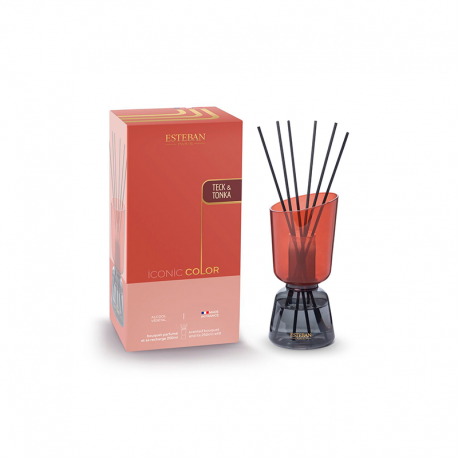 Scented Bouquet and Refill 250ml Teck and Tonka - Iconic Color Red - Esteban Parfums ESTEBAN PARFUMS ESTICO-018