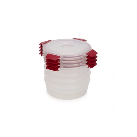 4-Piece Red 1L Round Food Container Set - Nest Lock - Joseph Joseph JOSEPH JOSEPH JJ1000012