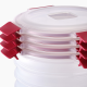 4-Piece Red 1L Round Food Container Set - Nest Lock - Joseph Joseph JOSEPH JOSEPH JJ1000012