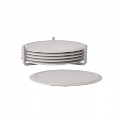 Coasters with Holder 6Un Warm Grey - Singles - Zone Denmark ZONE DENMARK BVZN330305