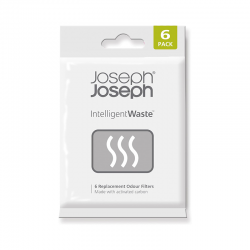 6 Replacement Odour Filters Black - Joseph Joseph