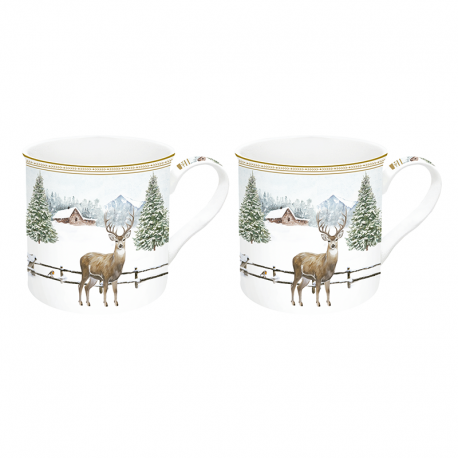 Set of 2 Mugs 300 ml - White Forest Multicolored - Easy Life EASY LIFE ELR0171WHIF
