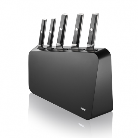 5-Piece Knife Set with Wooden Block - Acuro Steel And Black - Gefu GEFU GF89583