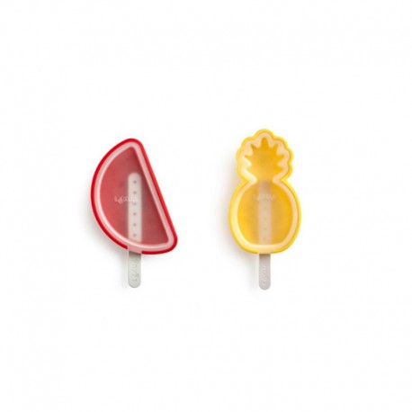 Moldes Gelados Frutas Tropicais (4Un) Amarelo E Vermelho - Lekue LEKUE LK3400260SURU150