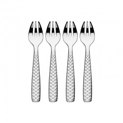 Set of 4 Oyster and Clam Forks - Colombina fish Silver - Alessi ALESSI ALESFM23/36S4