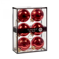 Juego de 6 Bolas Vidrio Rojo Brilliante 7cm - Xmas Balls - Goodwill GOODWILL GWUG60004