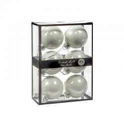 Set of 6 Opaque White Glass Balls 7cm - Xmas Balls - Goodwill GOODWILL GWUG60012