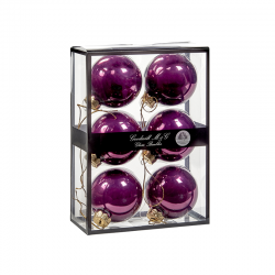 Juego 6 Bolas Vidrio Púrpura y Rosa Opaque 7cm - Xmas Balls - Goodwill GOODWILL GWUG60019