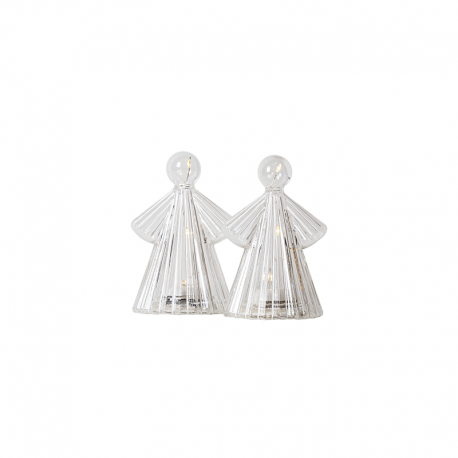 Set of 2 Angels 10cm Transparent/White - Alberte - Sirius SIRIUS SR37620