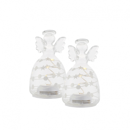 Set of 2 Angels 9cm Transparent and White - Sweet - Sirius SIRIUS SR67025