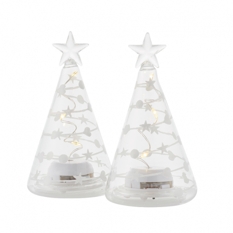 Set of 2 Christmas Trees 11cm Transparent and White - Sweet - Sirius SIRIUS SR67060