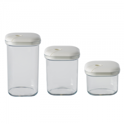 Conjunto de 3 Frascos Herméticos Marfim - Pull Box - Omada OMADA OMM6933AO