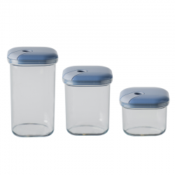 Set of 3 Blue Airtight Jars - Pull Box - Omada OMADA OMM6933BA