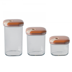 Conjunto de 3 Frascos Herméticos Sunrise - Pull Box - Omada OMADA OMM6933SI