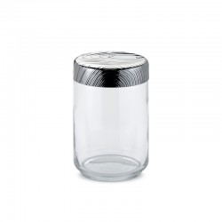 Glass Jar with Hermetic Lid 1Lt - Veneer Silver - Alessi