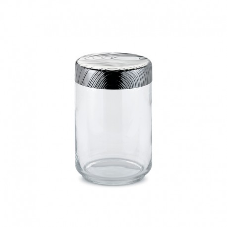 Glass Jar with Hermetic Lid 1Lt - Veneer Silver - Alessi ALESSI ALESPU05/100