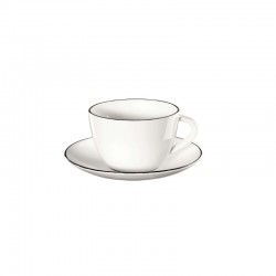 Coffee Cup With Saucer - Ligne Noire White - Asa Selection