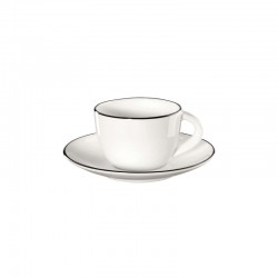 Espresso Cup With Saucer - Ligne Noire White - Asa Selection