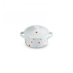 Mini Cocotte Corazones Blanco 10cm - L'Amour - Le Creuset