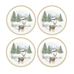 Conjunto de 4 Pratos de Sobremesa 19cm - White Forest Multicolorido - Easy Life EASY LIFE ELR0924WHIF