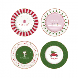 Set of 4 Dessert Plates - Christmas Twist Multicolored - Easy Life EASY LIFE ELR3116CTWI