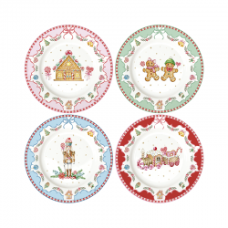 Set of 4 Dessert Plates - Sweet Christmas Multicolored - Easy Life EASY LIFE ELR3116SWEC