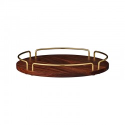 Tray Ø36Cm - Vitta Brown And Gold - Aytm AYTM AYT501029000011