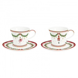 Set of 2 Coffee Cups with Saucers 80ml - Magic Christmas Multicolored - Easy Life EASY LIFE ELR1797MNOE