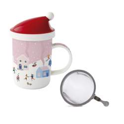 Caneca com Tampa e Infusor - Christmas Twist Multicolorido - Easy Life EASY LIFE ELR1345CTWI