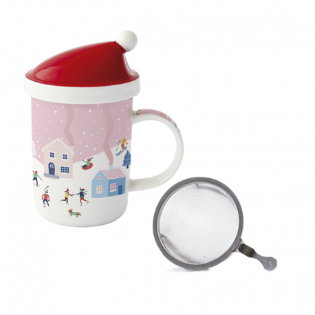 Mug with Lid and Infuser - Christmas Twist Multicolored - Easy Life EASY LIFE ELR1345CTWI