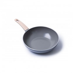 Non-Stick Ceramic Wok Ø28cm - Wood-Be Grey - Green Pan GREEN PAN CW001400-002