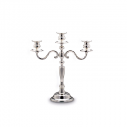 Candelabro Tres Candelas 37cm Plateado - Hermann Bauer