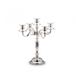 Candelabro Cinco Candelas 38cm Plateado - Hermann Bauer