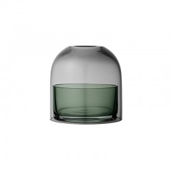 Lanterna para Vela Tealight Ø10cm - Tota Preto E Verde - Aytm