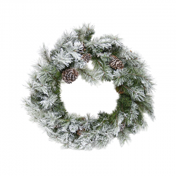 Coroa de Pinheiro com Neve 76cm Verde - Goodwill GOODWILL GWA57557