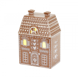 Gingerbread House Led 17cm - Gingerbread Town Brown And White - Goodwill GOODWILL GWD42071