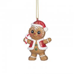 Ornamento Menina ou Menino 7cm - Gingerbread Town Castanho E Vermelho - Goodwill GOODWILL GWMC38354