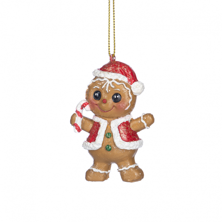Ornamento Menina ou Menino 7cm - Gingerbread Town Castanho E Vermelho - Goodwill GOODWILL GWMC38354