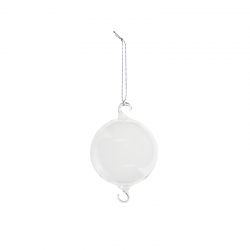 Transparent Glass Ball with 2 Hooks 8cm Transparent - Goodwill GOODWILL GWP15402