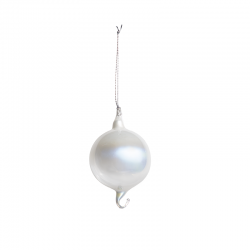 Pearl Glass Ball with 2 Hooks 6cm Pearl - Goodwill GOODWILL GWP37468