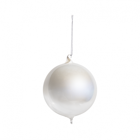 Bola em Vidro com 2 Ganchos Pérola 12cm - Goodwill GOODWILL GWP37471