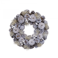White and Brown Berry and Pinecone Wreath 33cm White And Brown - Goodwill GOODWILL GWT72077