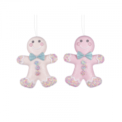 Adorno Muñeco Jengibre con Granulado 20,5cm - Cotton Candy Carnival. Azul Y Rosa - Goodwill GOODWILL GWTR19066