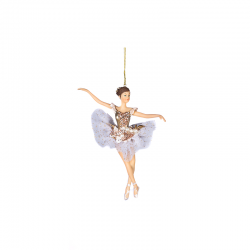 Ornamento Bailarina Pérola e Tule Branco e Champanhe 19cm - The Art of Ballet - Goodwill GOODWILL GWTR20580
