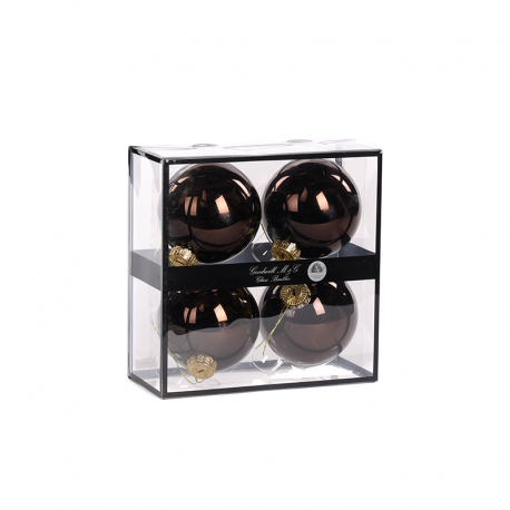 Juego de 4 Bolas Vidrio Marrón Brilliante 10cm - Xmas Balls - Goodwill GOODWILL GWUG60418