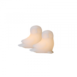 Juego de 2 Lechuzas en Led Blancos - Ellen - Sirius