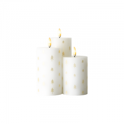 Juego de 3 Velas Led Recargables - Sille Blanco Y Dorado - Sirius