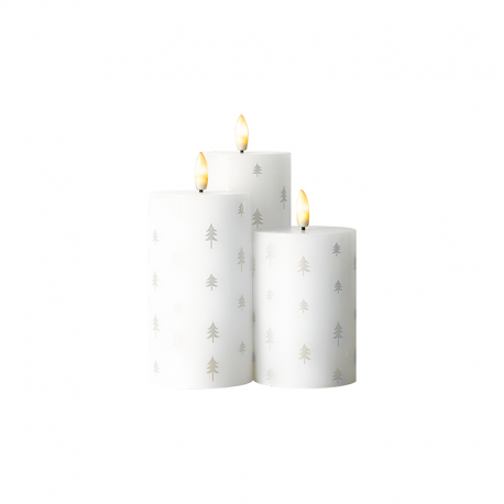 Juego de 3 Velas Led Recargables Blanco y Plateado - Sille - Sirius SIRIUS SR80595